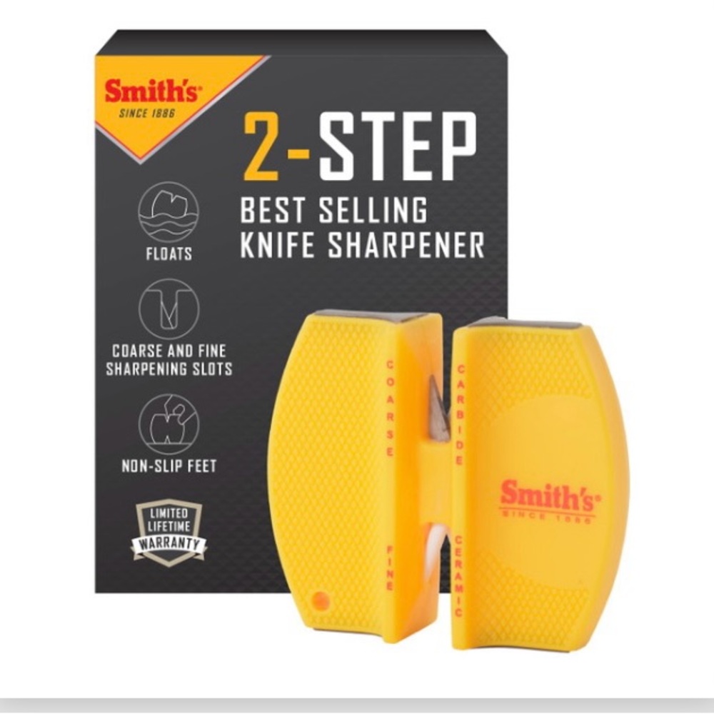 SMITH Yellow Knife Sharpener with Dual Slots